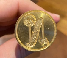 Wax Seal Stamper,  Fancy Initial Alphabet N with Rosewood Handle