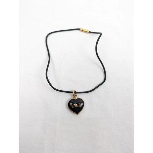 Collana cuore icona Balenciaga BB colore nero nuova con scatola os