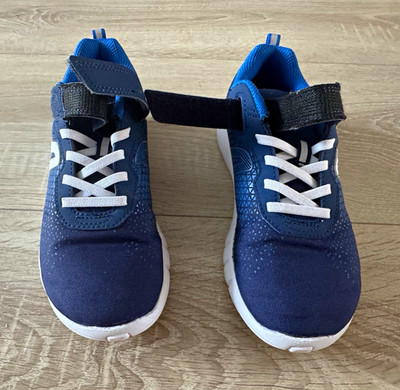DECATHLON Kinder Fitnessschuhe Soft 140 Gr. 35 blau/weiß Klettverschluss