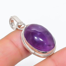 Afrikanischer Amethyst ovale Form Edelstein Anhänger handgefertigt Geschenk S...