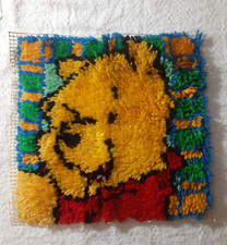 WINNIE THE POOH Latch Hook Rug Panel Handmade 14"x14" Disney Craft Decor