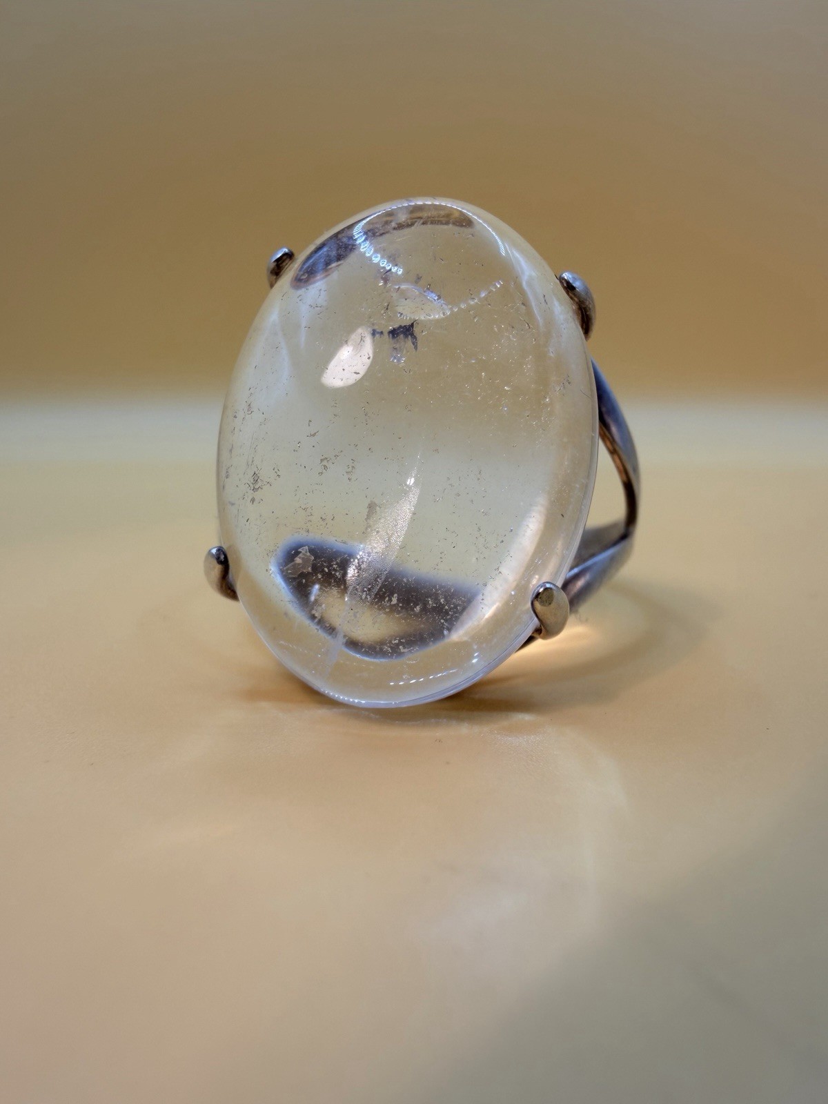 Incredible Sterling silver ring with rock crystal, size Y image 3