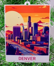 DENVER COLORADO Skyline- Christmas Ornament