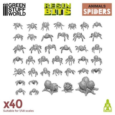Green Stuff World for Models & Miniatures 3D printed set - Spiders 12296