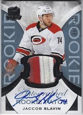 Jaccob Slavin 2015-16 Upper Deck The Cup Autographed Rookie Patch Auto Card /249. rookie card picture