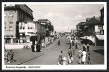 Postcard Wangerooge, Zedeliusstraße with Hotel Fresena and delicatessen shop
