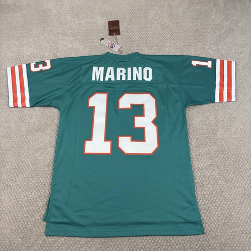 NWT Miami Dolphins Dan Marino #13 Sz L Mitchell & Ness 1984 NFL Legacy Jersey - Afbeelding 2 van 7