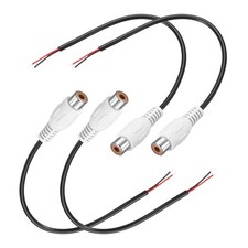 0.7FT RCA to Bare Wire Speaker Cable White RCA Female Plug Pack of 4