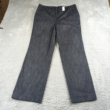 Talbots Pant Women 8 Blue Southhampton Stretch Denim Chino Trouser High Straight