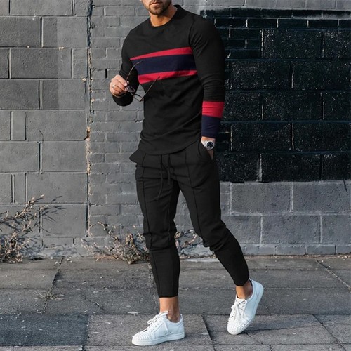 Mens Tracksuits Outfit Sweat Suit Casual Jogging Suits Athletic-2 Piece Set - Picture 19 of 25