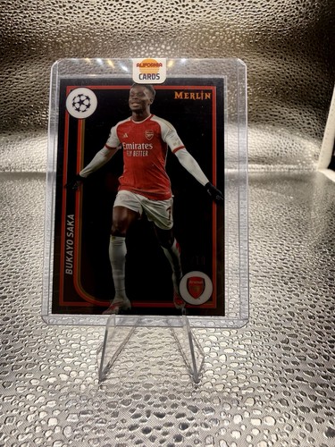 2023-24 Topps Chrome Merlin UEFA #11 Bukayo Saka True Black Refractor /10 🔥