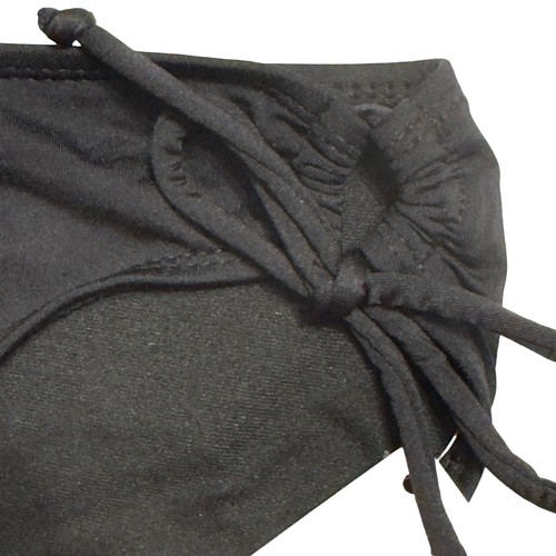 Parte inferior de bikini Cole of California para mujer mediana negra corbata lateral natación acanalada nueva - Imagen 3 de 9