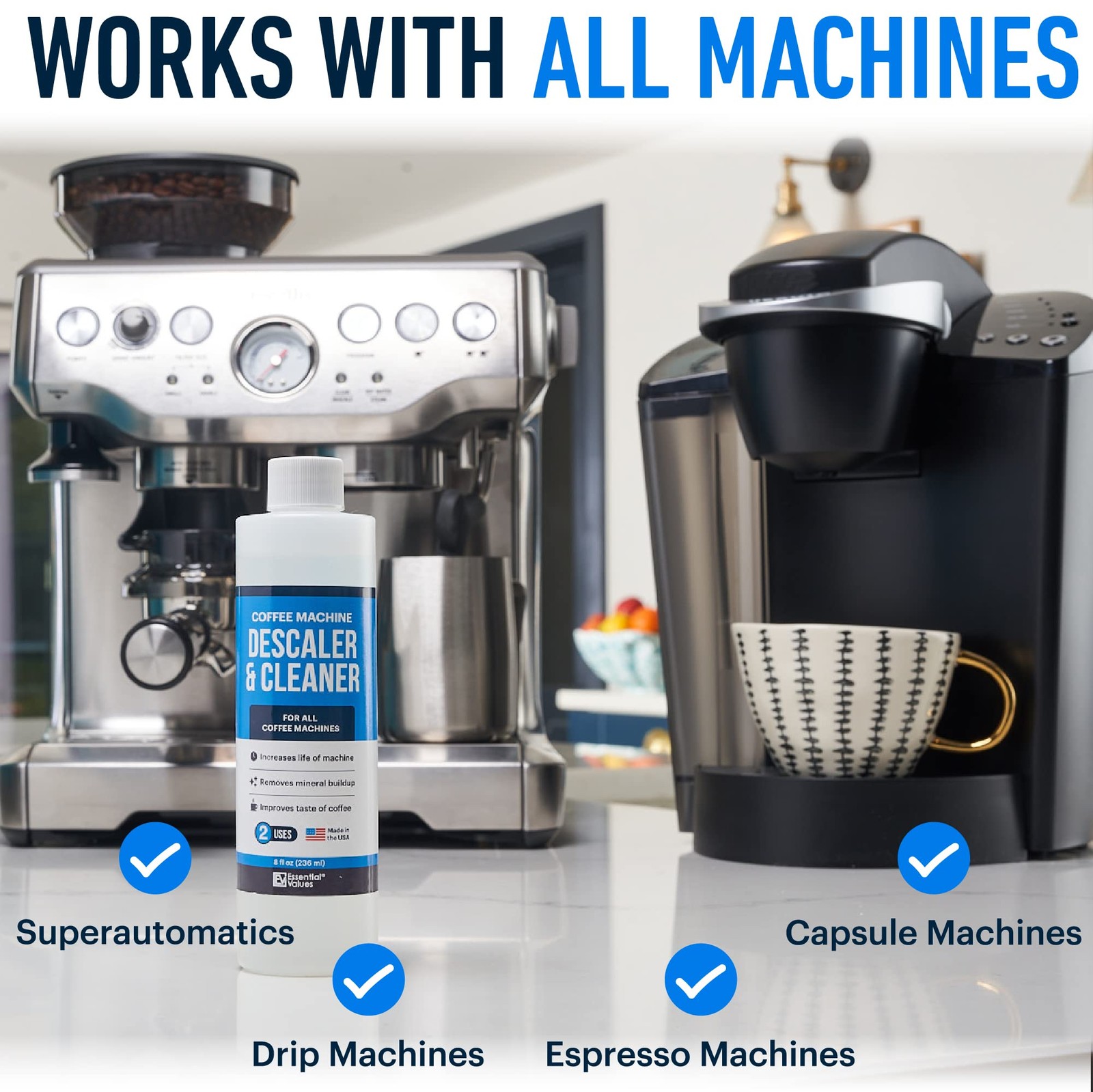 Descaling Solution (6 Uses) Coffee Machine Descaler Cleaner | Compatible with