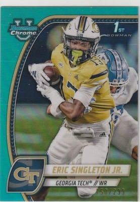 2024 Bowman University Chrome - Eric Singleton Jr. #71 Aqua Refractor /299 (RC)