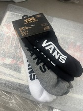 Vans Boys 3 Pk No Show Cotton Cushion Checkered Logo Socks 1-6