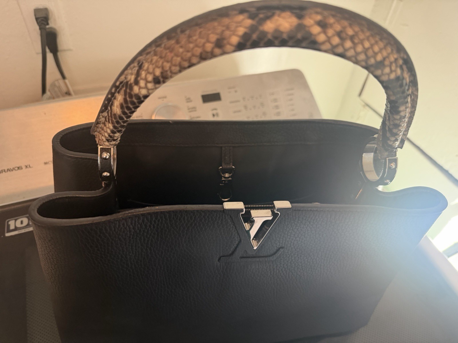 Louis Vuitton Capucines MM With Python Handle Han… - image 9