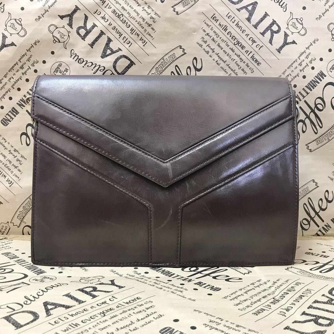Autentica pochette Yves Saint Laurent YSL pelle marrone vintage usata da JP