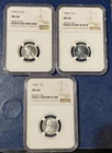 1943 Steel Cent 3 Coin Set NGC MS 66