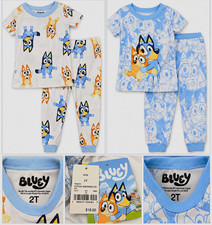 Bluey Unisex 2T 2-Piece Cotton Short Sleeve Pajama Set Snug Fit Print