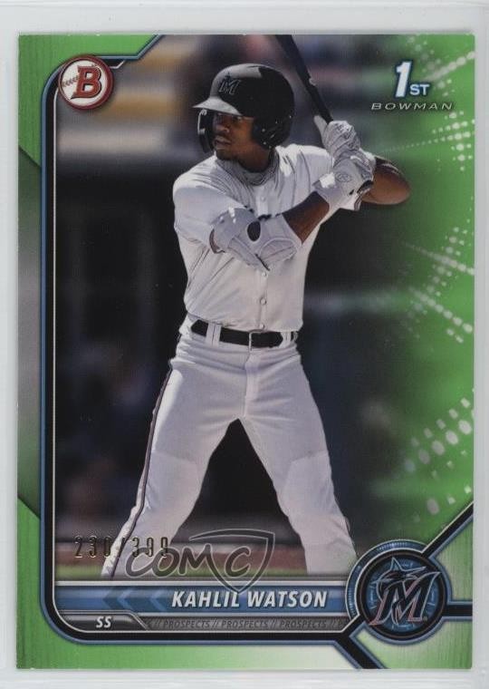 2022 Bowman Prospects Neon Green Border 230/399 Kahlil Watson #BP-3 19jh