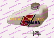 Yamaha TY 250 White Steel Petrol Gas Fuel Tank + Cap Tap / fit for
