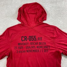 Reebok CrossFit Hoodie Mens Small Red CR-055.FIT Graphic Performance Pullover
