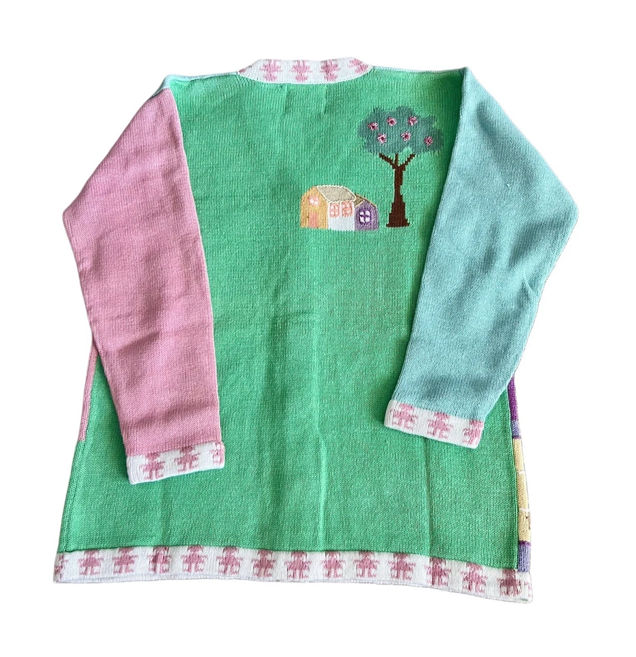 NUEVO SIN ETIQUETAS CUENTOS TEJIDO Cárdigan Suéter Talla Pequeña Casa Temática Foto 3 de 3