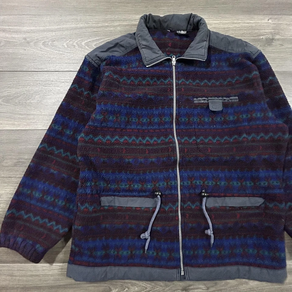 Chaqueta polar azteca vintage para hombre grande Patagonia cremallera completa cálida retro años 90 EE. UU. Foto 4 de 4