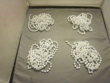 32 ft Vintage 4 strands 8 ft, 1/4" White Bead Christmas Garland