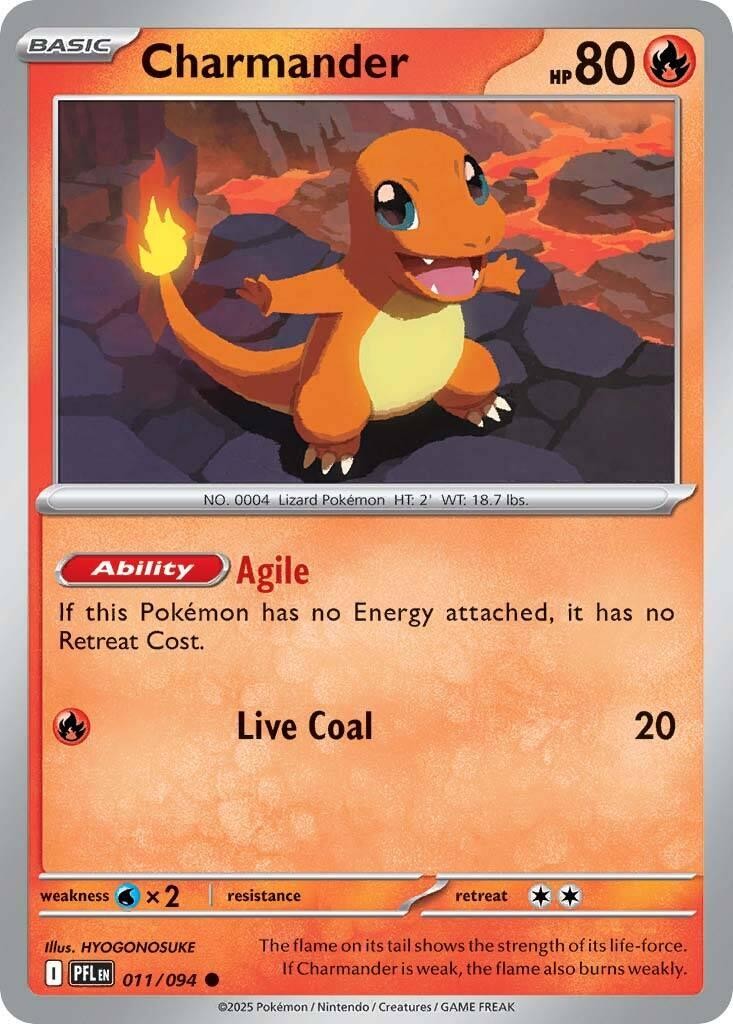 Charmander PFL 011/094 Pokémon ME02: Phantasmal Flames Common EN NM