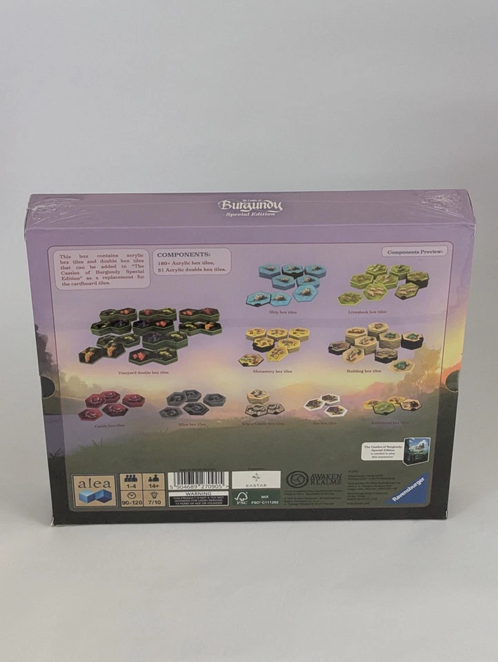 The Castles Of Burgundy Special Edition Acrylic Hexes Kickstarter Exclusive New - Image 2 of 4
