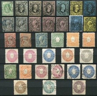 Sachsen schöne Sammlung Mi. 2 19 gestempelt komplett Zugaben ( ( ) Farben)