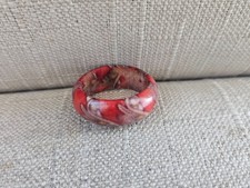 Handmade Ring Real Wood Finger band Red Tone Unisex Ring Jewelry Size 10.5 New