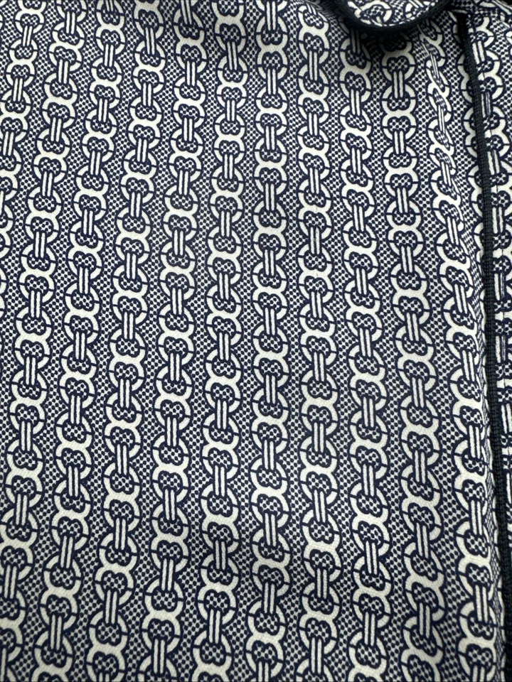 Blusa Tory Burch 100 % seda abotonada talla 2 azul marino clásica a medida de diseñador preppy Foto 4 de 4