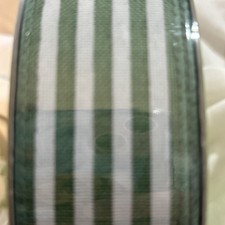 Premium Wired Ribbon 50 Yards 1-1/2 in Width in Green striped