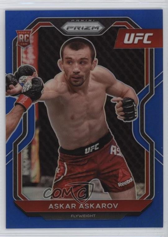 2021 Panini Prizm UFC Blue Prizm 130/199 Askar Askarov #8 Rookie RC 05or