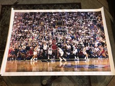 Michael Jordan Last Shot Chicago Bulls 1998 NBA Finals Basketball Poster Canvas