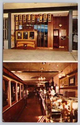 Vintage Cable Car Restaurant Postcard Valley Fair Shopping Center San Jose CA