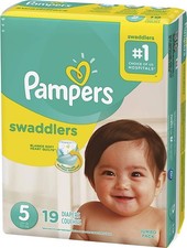 Pampers Swaddlers Active Baby Diapers Size 5 19 Count 5, White