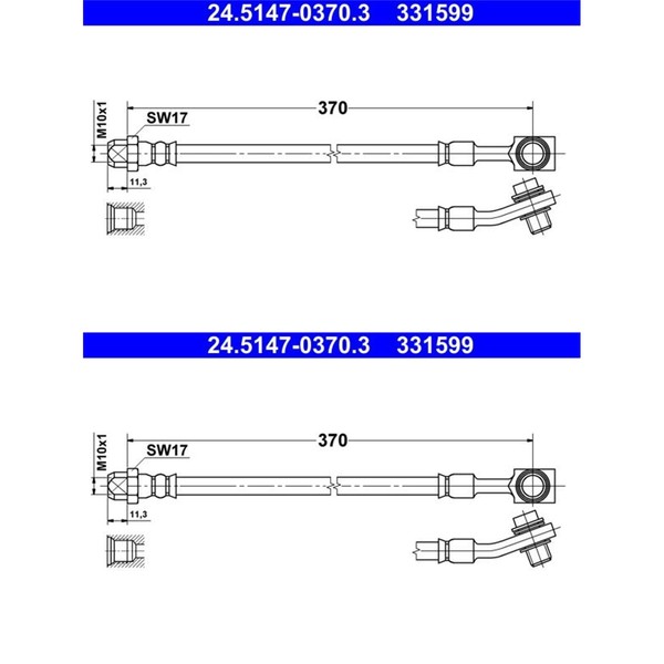2X ATE BremsschlÄUche Hinten Passend FÜR MERCEDES-BENZ C-KLASSE CLS E-KLASSE-image