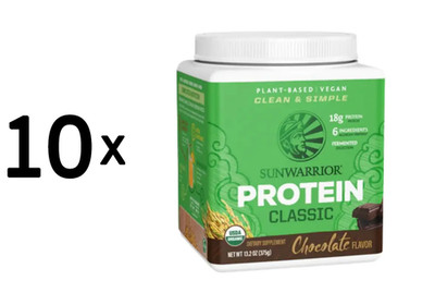 10 x Sunwarrior Protein Classic Organic (375g) Chocolate (61,33 EUR/kg)
