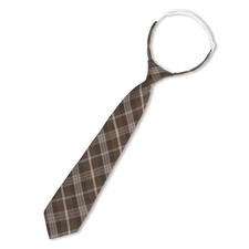 Plaid Boys Tie, Pre-tied Kids Ties Adjustable Boy's Necktie for School Coffee