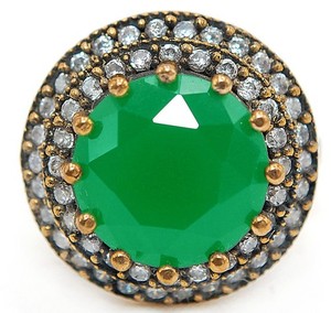 Ottoman 7CT Heat Treated Green Tourmaline 925 Sterling Silver Ring Sz 6 H1-8