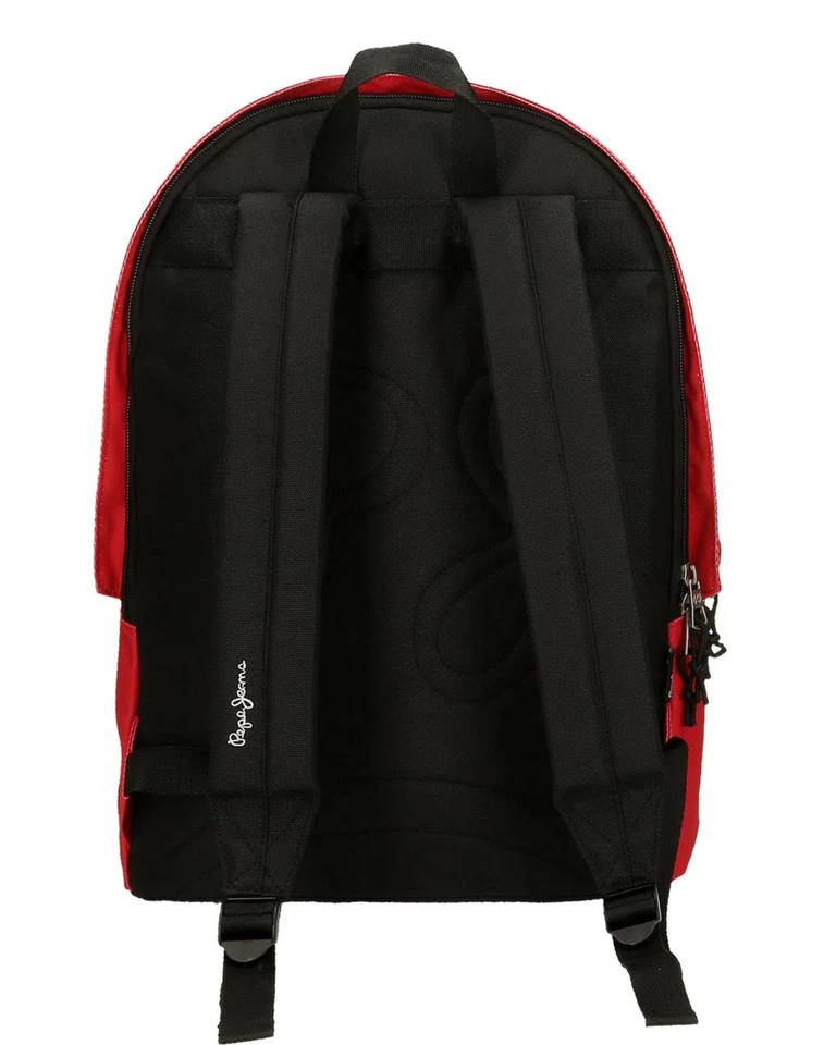 Mochila Pepe Jeans 63324A5 Casual Masculina Têxtil Vermelha/Azul - Imagem 3 de 4