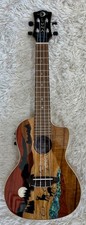 Luna Guitars Vista Deer Tropical Wood Concert Acoustic-Electric Ukulele Gloss