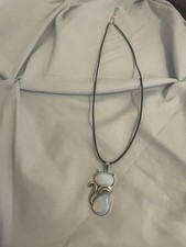 Necklace Cute Cat Opal Colour Stones Silver Colour Setting Slight Exten @ Clasp