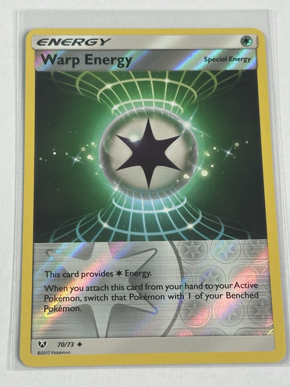 Warp Energy 70/73 Reverse Holo Uncommon Shining Legends Sun & Moon Pokemon Card