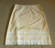 VINTAGE Y2K Womens Skirt-EXPRESS-cream cotton embroidery layered Cottagecore-7/8
