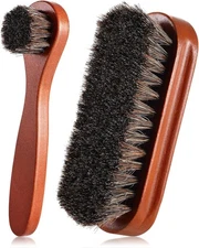 Professional Quality 2-Piece Shoe Polish Applicators - Horsehair & Wood Design