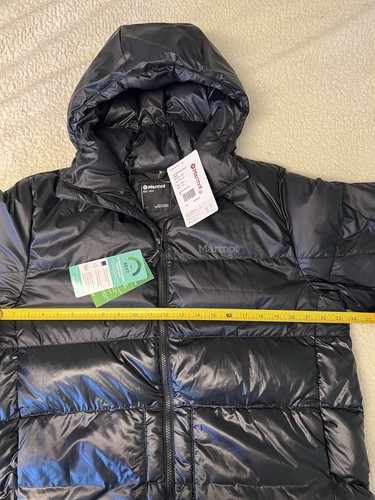 Marmot Women’s DOWN puffer Hooded Jacket Black Large New NWT $275 - Picture 11 of 15